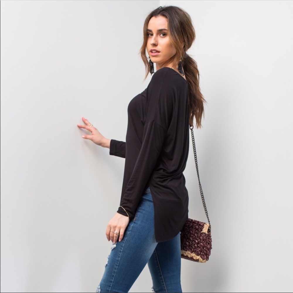 ✨LAST ONE✨Open Back Black Flowy Top - Picture 7 of 7